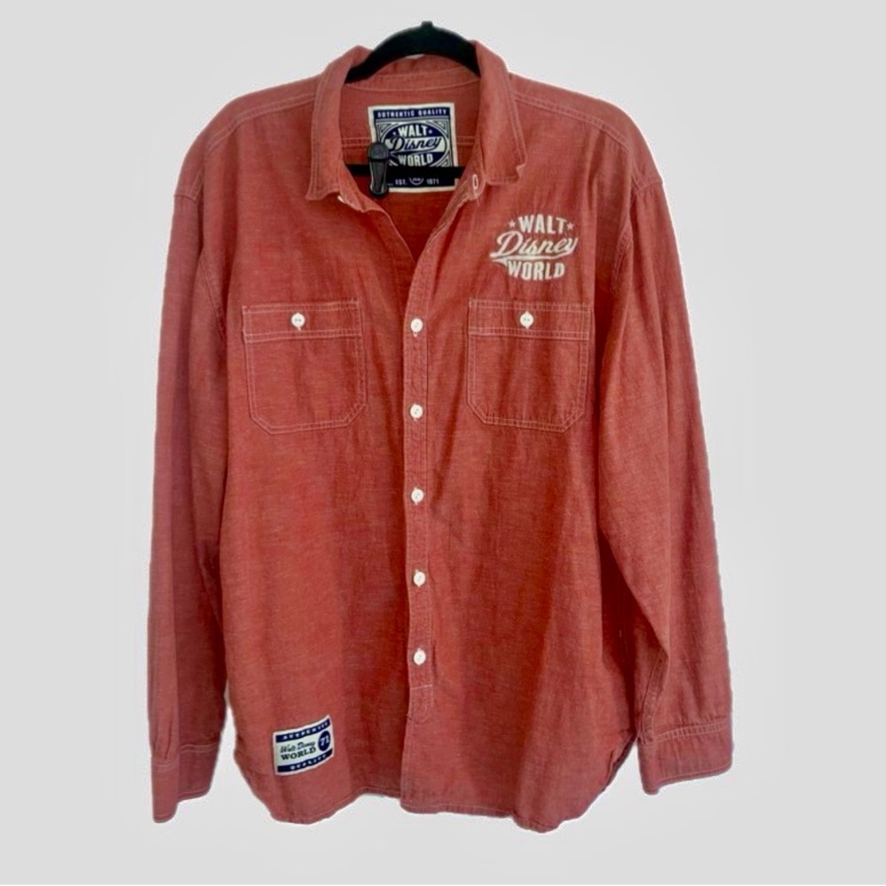 Men’s Walt Disney World Authentic 71 Button Down Red Shirt - XL